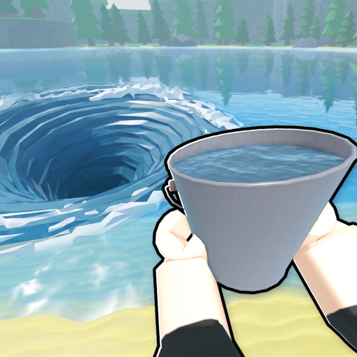 Drain the Lake official Roblox icon with bucket and whirlpool